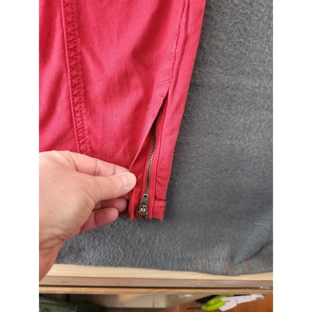 $228 Joie Women's Willa Skinny Leg Red Scooter Pants Sz 26W NWT High Rise Zipper